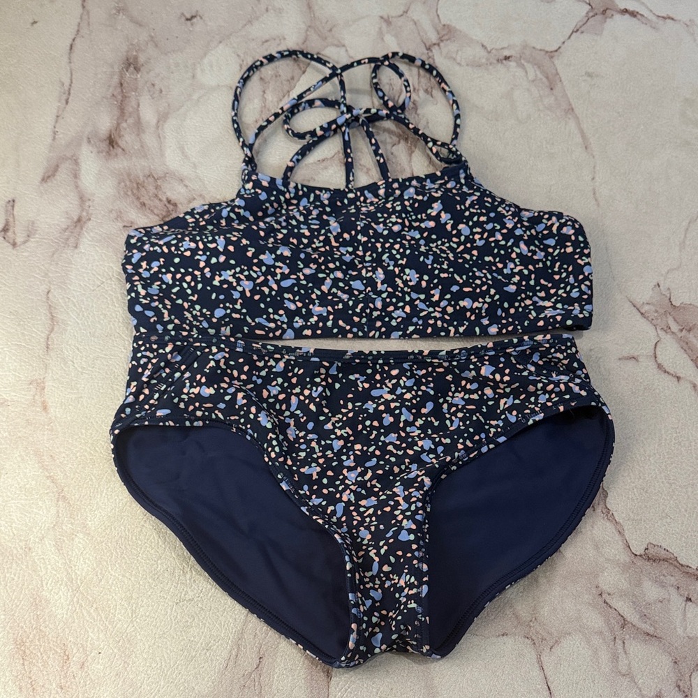 Girls reversible blue two-piece bikini